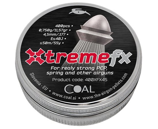 Свинцеві кулі Coal Xtreme FX, 4,5 мм, 0,75 г, 400шт/уп (400XFX45)