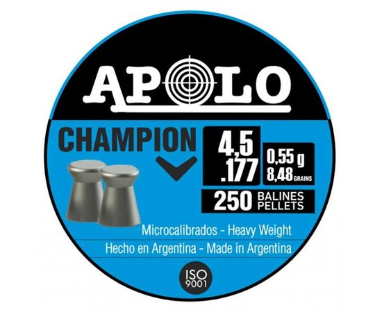 Свинцеві кулі APOLO "Champion" cal.4.5 (250 шт) 0,55 г