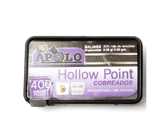 Свинцеві кулі APOLO PLASTIC AIR HOLLOW POINT COPPER cal.4.5 (400 шт) 0,60 г