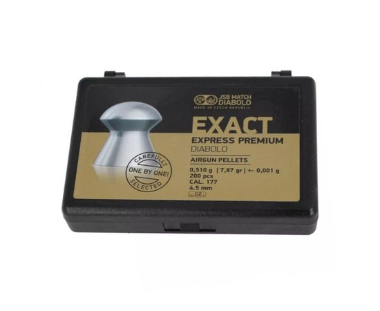 Свинцовые пули JSB Exact Express Premium, 4,52 мм, 0,51 г, 200 шт/уп (10257-200)