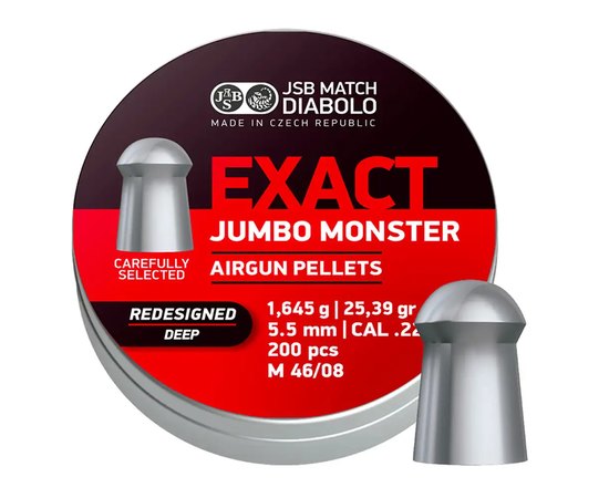 Свинцеві кулі JSB Diabolo Exact Jumbo Monster Redesigned DEEP кал. 5,5 мм 1,645 г 200 шт/уп (546188-200)