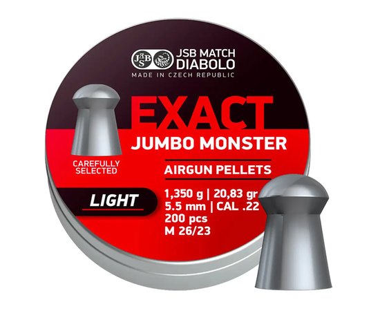 Свинцеві кулі JSB Diabolo Jumbo Monster Light кал. 5,5 мм 1.350 г 200 шт/уп (546088-200)