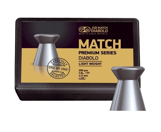 Свинцовые пули JSB Match Premium light 4.5 мм, 0.5 г 200 шт (1005-200)