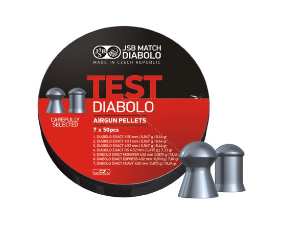 Свинцовые пули JSB Diabolo Test Exact 4.52 мм, 0.51-0.87 г 350 шт (002003-350)