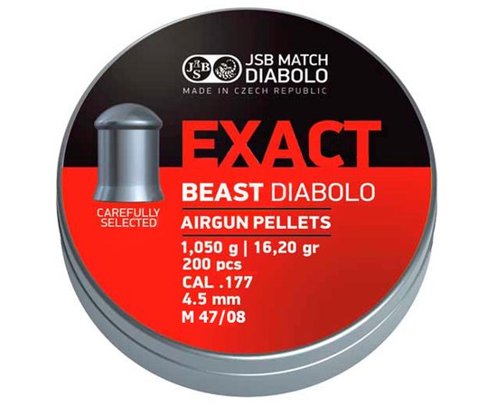 Свинцовые пули JSB Diabolo Exact Beast, 4,52 мм, 1,05 гр. 200шт (546279-200), Количество в упаковке: 200 шт.