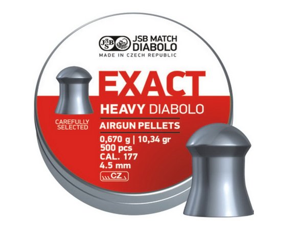 Свинцовые пули JSB Diabolo Exact Heavy 4.52 мм, 0.67 г 500 шт (546267-500), Количество в упаковке: 500 шт.