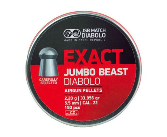 Свинцовые пули JSB Exact Jumbo Beast, 5,52 мм, 2,2 г, 150 шт/уп (546387-150)