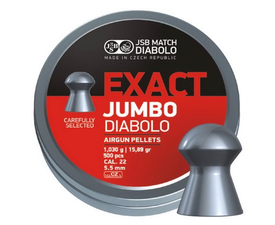 Свинцовые пули JSB Diabolo Exact Jumbo 5.52 мм, 1.03 г 500 шт (546247-500), Количество в упаковке: 500 шт.