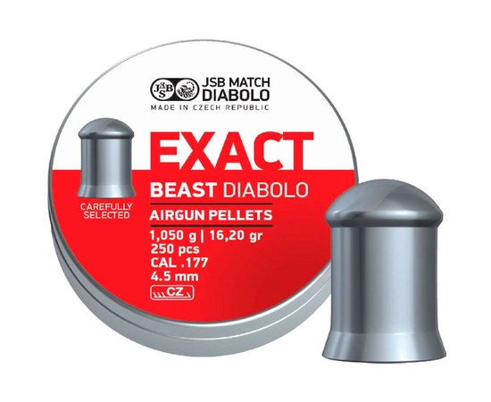 Свинцовые пули JSB Diabolo Exact Beast 4,52 мм 1,05 гр. 250 шт/уп (546279-250), Количество в упаковке: 250 шт.